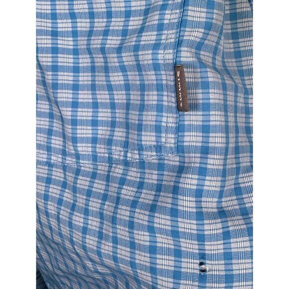 Simm's Women's Long Sleeve Blue Plaid Fishing / Outdoor Shirt Sz M EUC - Picture 5 of 5